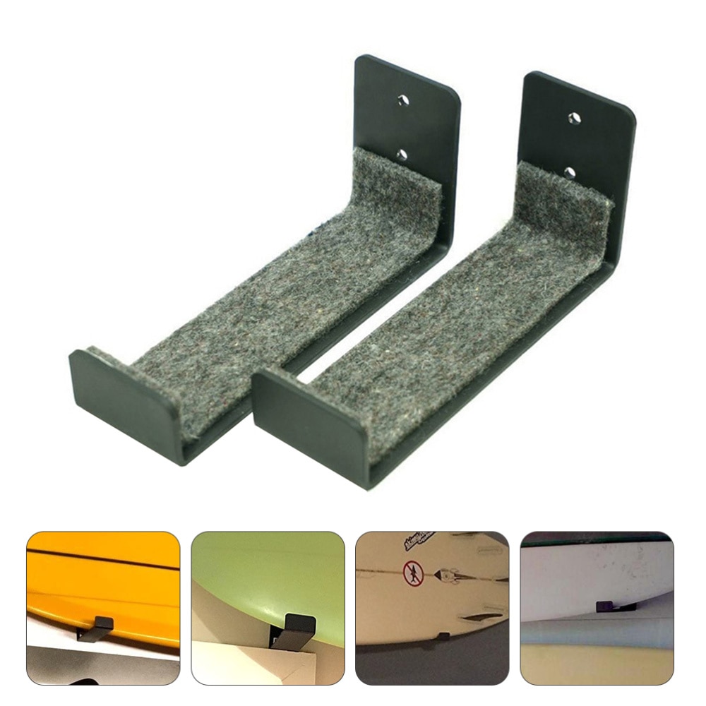 2pcs Surfboard Wall Rack Display Rack Wall-Mounted Surfboard Hanger Black