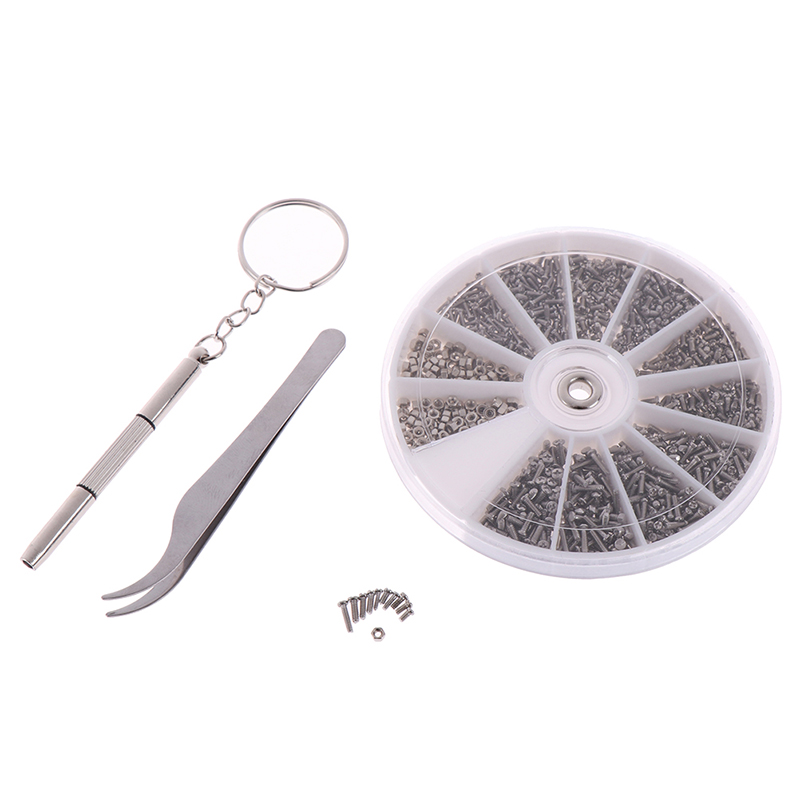Assortiment de minuscules vis et écrous, outil de réparation pour Micro lunettes lunettes lunettes de soleil lunettes avec Micro tournevis et pinces 600/1000 pièces