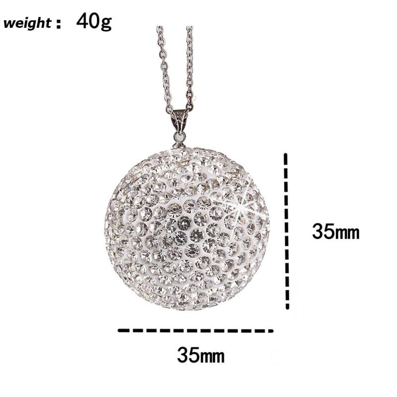 Bil anheng metallkjede rhinestone ball full kjedelig originalitet kul sjarm bakspeil hengende ornamenter: Hvit