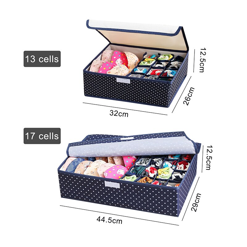 Oxford Doek Ondergoed Opbergdoos Sokken Bras Sjaals Banden Container Met Deksel Lades Divider Dozen Slaapzaal Kledingkast Organizer