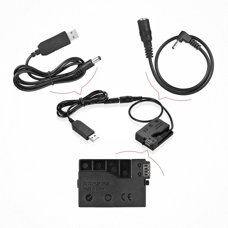 DR-E8 Batterie Factice avec DC Batterie Externe USB Câble ADAPTATEUR De Remplacement Pour LP-E8 POUR Canon EOS 550D 600D 650D APPAREILS PHOTO REFLEX NUMÉRIQUES
