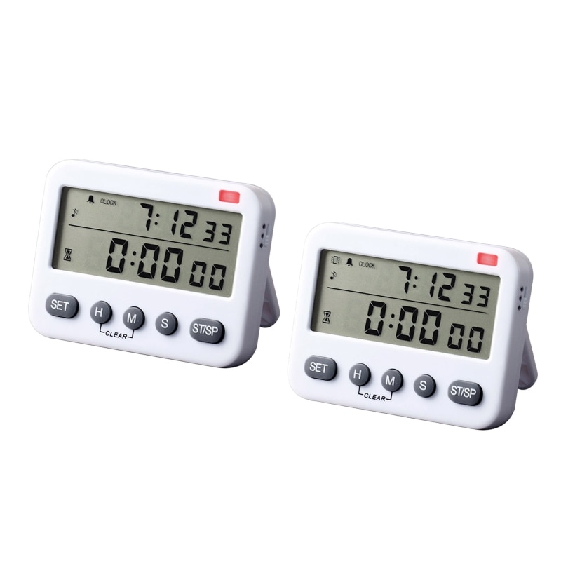 YS-218 Digital Timer 100 Hour Dual Count Down and Count Up Kitchen Timer with Magnet Hanging Bracket Large LCD Display My06 21