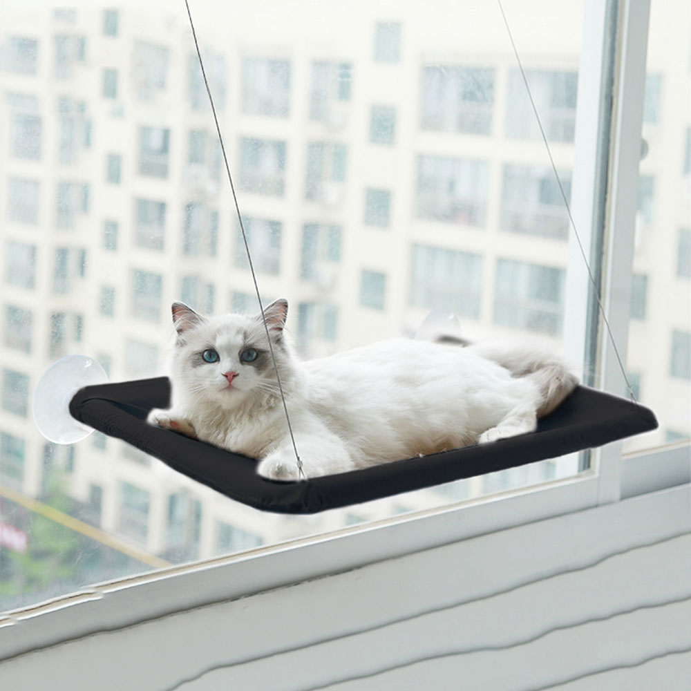 Hamac d&#39;intérieur avec fenêtre pour chat, siège solaire à 360 °, support de repos amovible, étagère permettant de gagner de l&#39;espace, lit pour chat, jusqu&#39;à 38lb: B