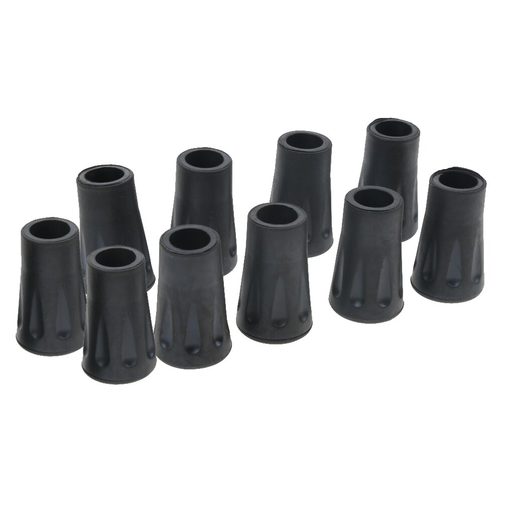 10 Pcs Mobiliteitshulpmiddelen Anti Slip Rubber Stok Voet Vervanging Tips Voor Wandelen Trekking Pole Cane Wandelstokken Krukken