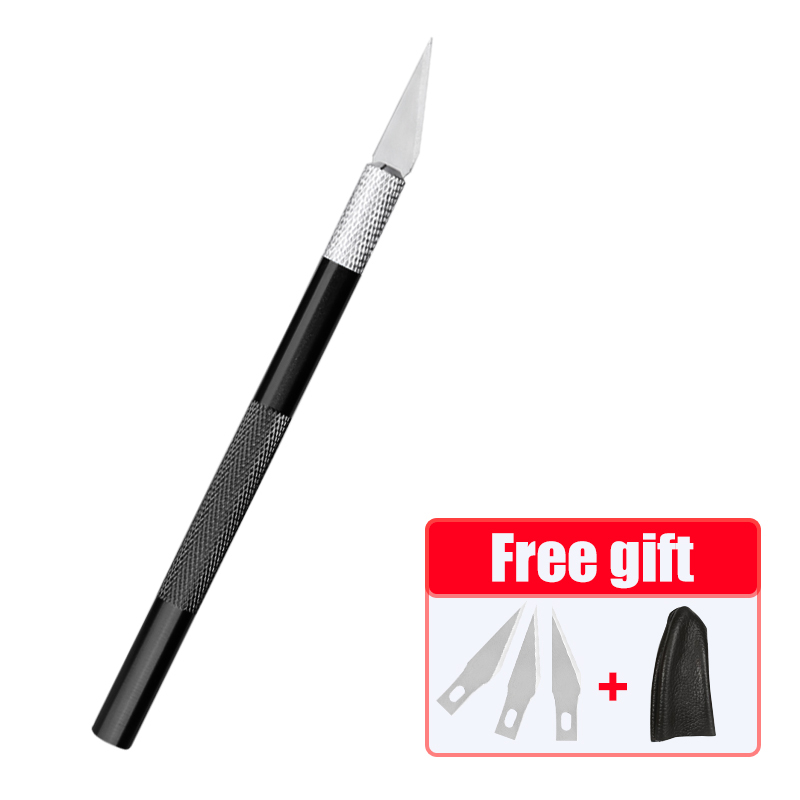 Stainless Steel Precision Knife Hobby Knife Razor Tool with Art Work Cutting Caving Sculpture Knife with Free: E