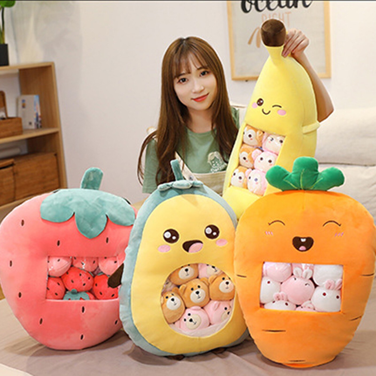 Zacht Gevuld Speelgoed Dier Fruit Vorm Home Office Monky Kussens Kussen Knuffel Kinderen Speelgoed Игрушки Juguetes