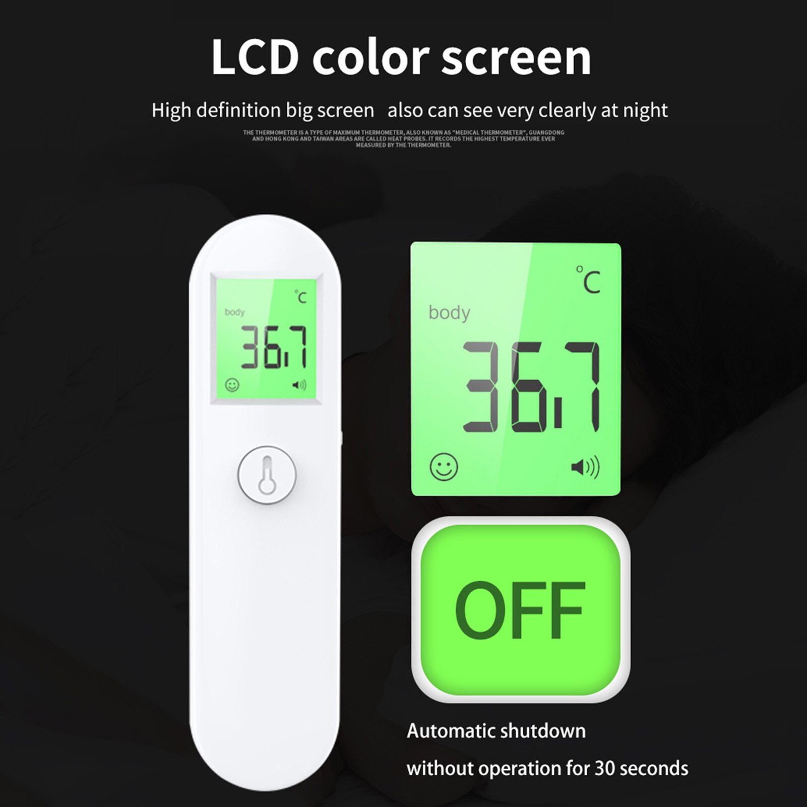 Digital Infrared Termometer Non-contact Infrared Thermometer Backlight Display High Accuracy Body Temperature Measurement