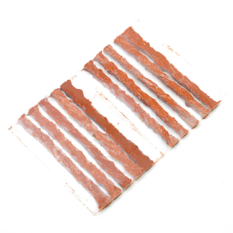 100 Uds Auto vulcanizador neumático sin cámara neumático sello de enchufe herramienta de reparación de neumáticos tira de reparación parche de sello para el mantenimiento de neumáticos