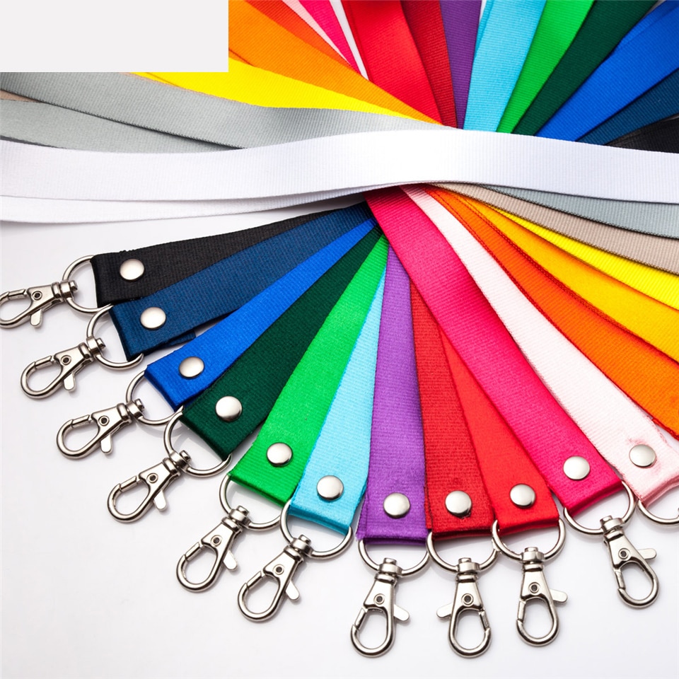 Badge Holder Lanyard 46CM Candy Color Lanyard for Name Tag ID Card Exhibition Card Holder Badge Holder Office and School Supplie