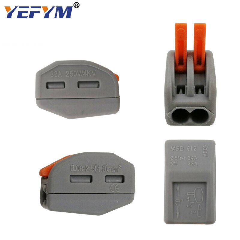 Terminales de cableado eléctrico, resorte de jaula, conectores universales de terminal rápido para el hogar, bloque de terminales de conexión push-in