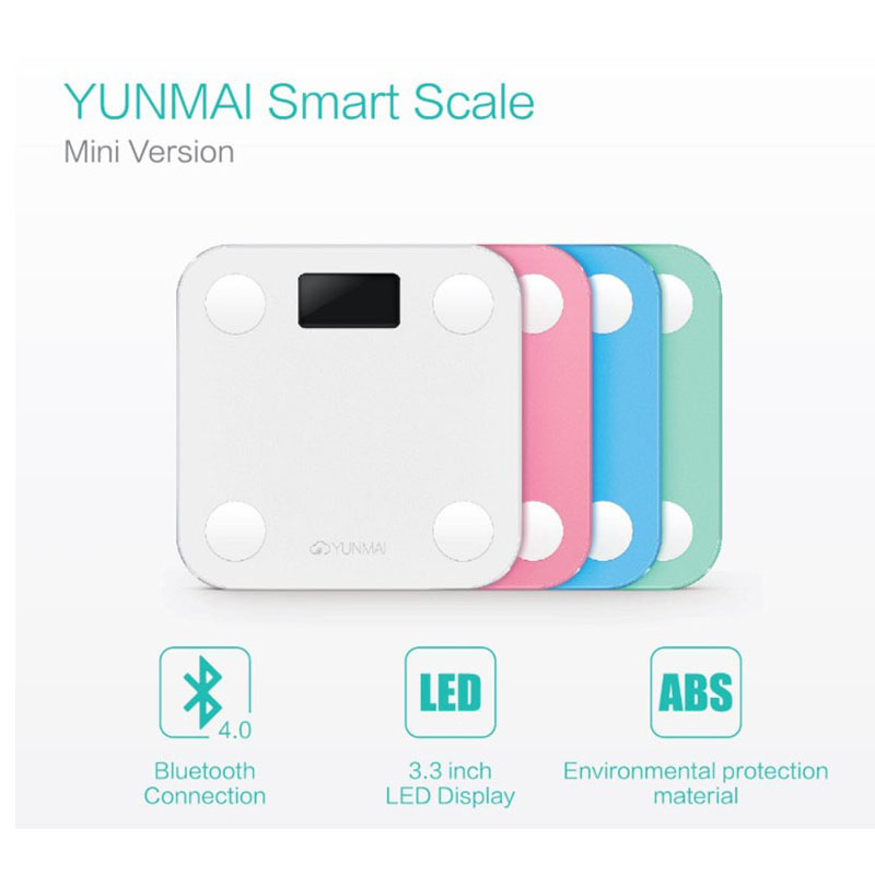 Weiß Smart YUNMAI Mini Waagen Haushalt Premium Unterstützung Bluetooth APP Fett Prozentsatz Digitale Körperfett Waage