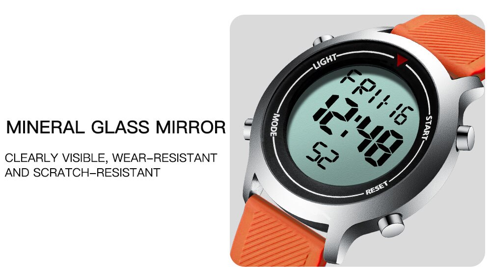BIDEN Mens Watch Digital Wristwatch Silicone Tape Waterproof Top Brand Sport Erkek Kol Saati