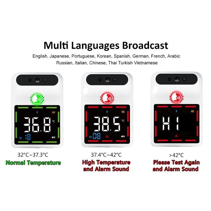 Bluetooth Smart Thermometer ℃/℉ Switchable Standby More Than 60 Days with APP Alarm Accurate Reading LCD Display for School Airp