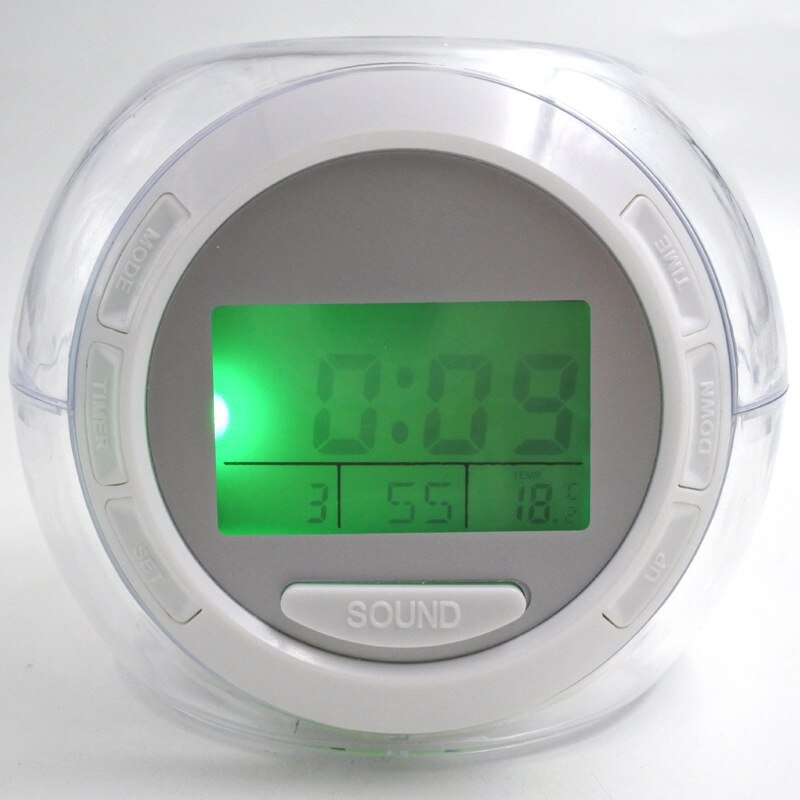 LED Colorful Alarm Clock Perpetual Calendar with Thermometer Electronic Clock Four-tone Music Alarm Clock Children&#39;s Alarm Clock