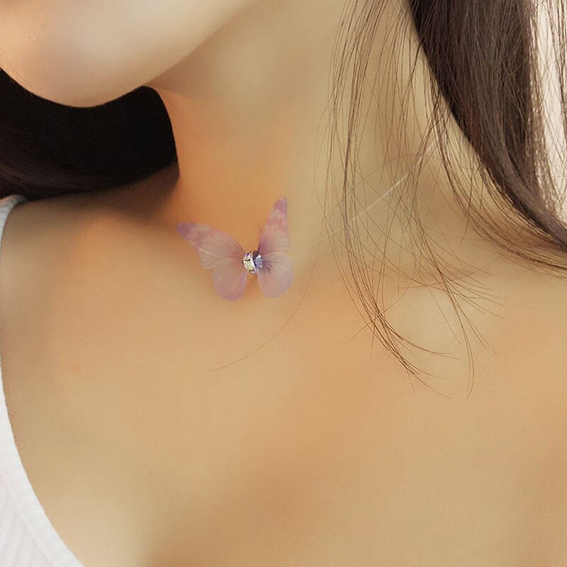 Kettingen accessoires naszyjnik sieraden ketting voor vrouwen dames sieraden vis draad flits boren vlinder collier fijn