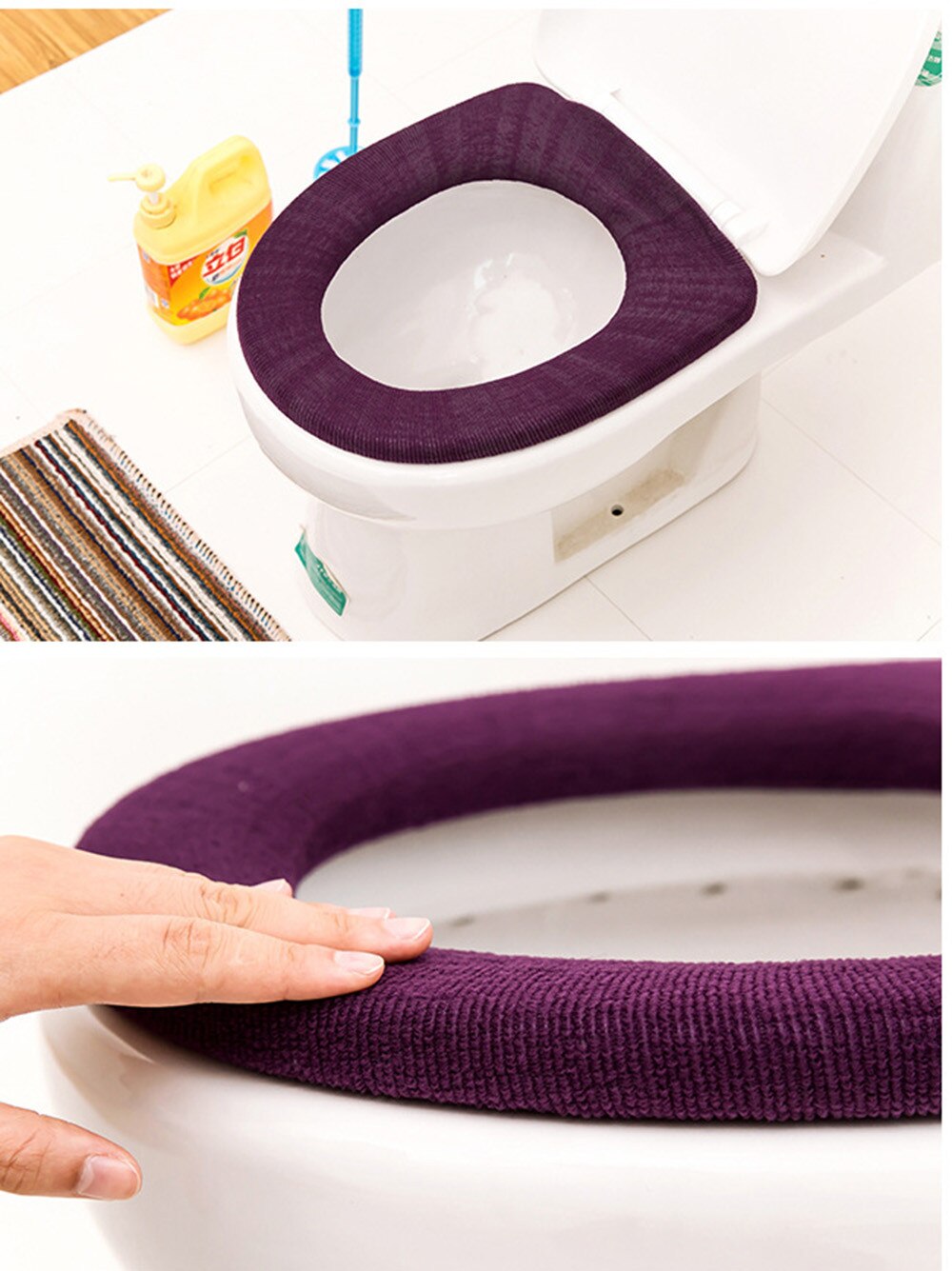 Toilet Seat Cover Warme Zachte Acryl Wasbare Mat Home Decor Closestool Mat Seat Case Wc Deksel Cover Accessoires Badkamer Thuis