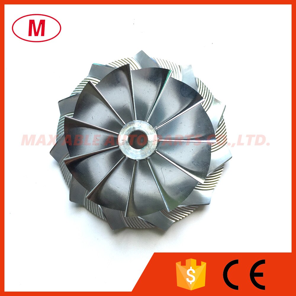 CT26 48.30/64.89mm 11+0 blades Forward Turbo Billet Compressor wheel/Aluminum 2618/ Milling compressor wheel for TOYO*TA