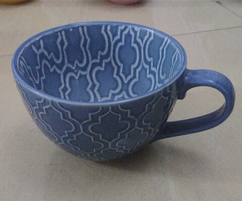 Keramische Handgeschilderde Koffiekopje Creatieve Vintage Cup Cafe Bar Levert Reliëf Persoonlijkheid Ontbijt Cup: 15