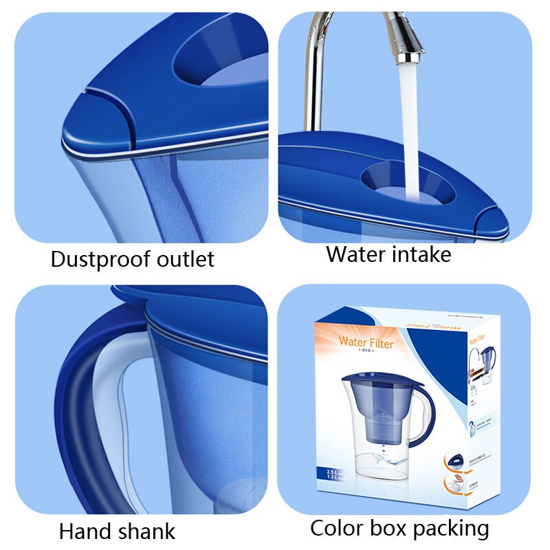 2.5L Clean Kettle Household Water Purifier Filter Kettle Kitchen Activated Carbon Filter Kettle Water Filter Jug Xiao Mi Home