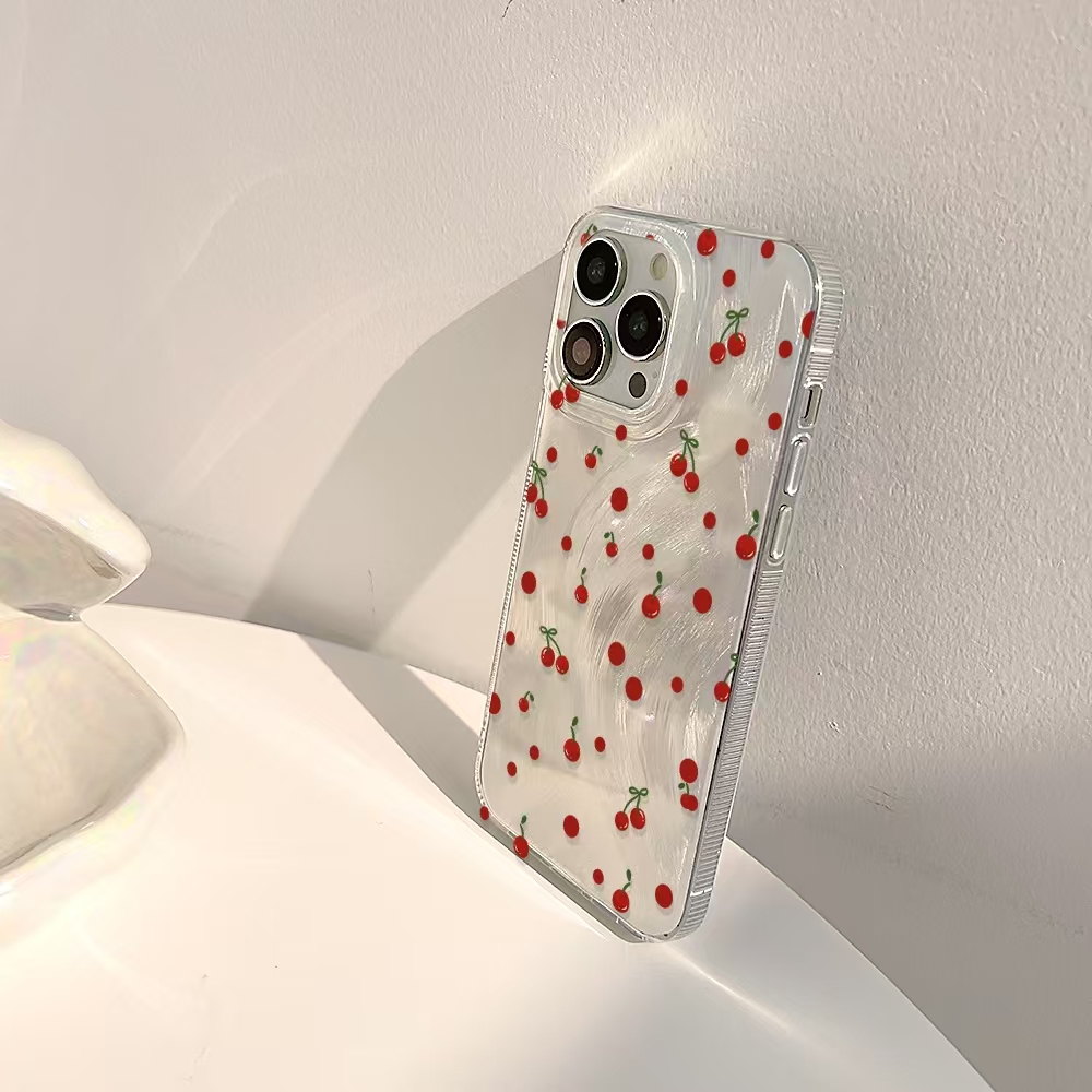 Para OPPO Reno 7 4G 8 10 5G 11 11F 12 12F 13 13F 5 5Z 6 Lite 6Z 7Z 8Z 8T cereza roja brillante funda de teléfono dura