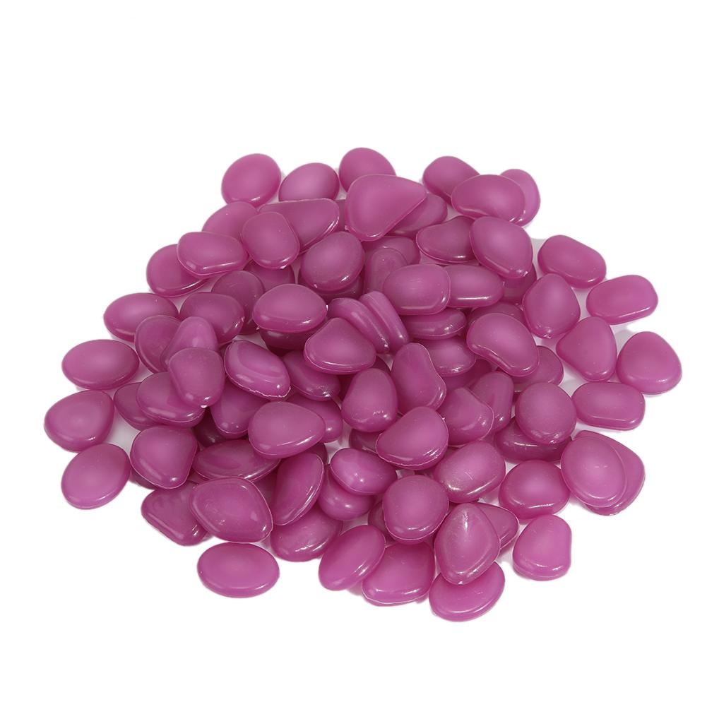 100Pcs Garden Luminous Glowing Stone Glow In The Dark Pebble Garden Path Fish Tank Pool Bar Decoration Luminous Luminous Stones: F
