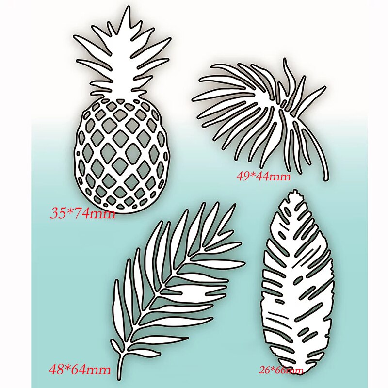 Metal Skærematricer - DIY Scrapbooking, Kort, Fotoalbum - Blade, Ananas, Sommerfugl, Ræv, Fugl: H2441