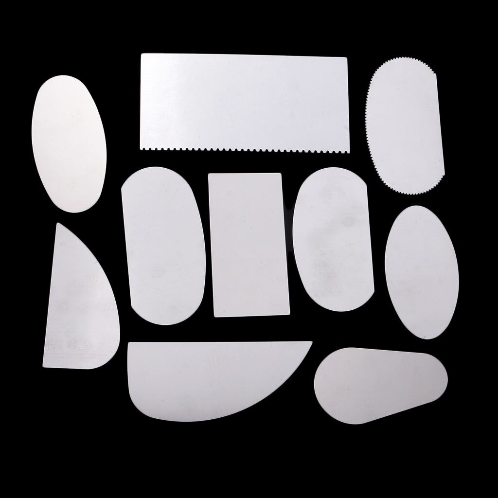 10 Pcs Pottery Clay Steel Scraper for Polymer Clay Scraper Pottery Tools Steel Cutter Ceramic Tools Steel Serrated Scraper Set