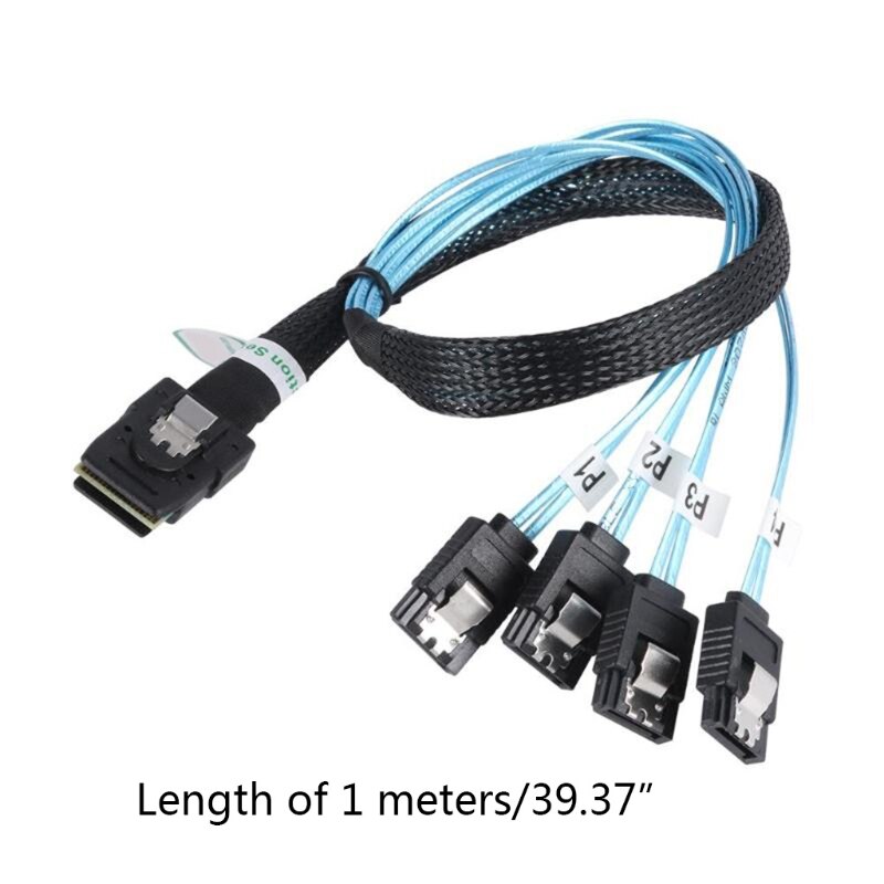 0.5m/1m Mini SFF-8087 to 4 SATA Cable Mini SAS SFF 8087 36P To 4 SATA 7P Cable 12Gbps Hard Drive Data