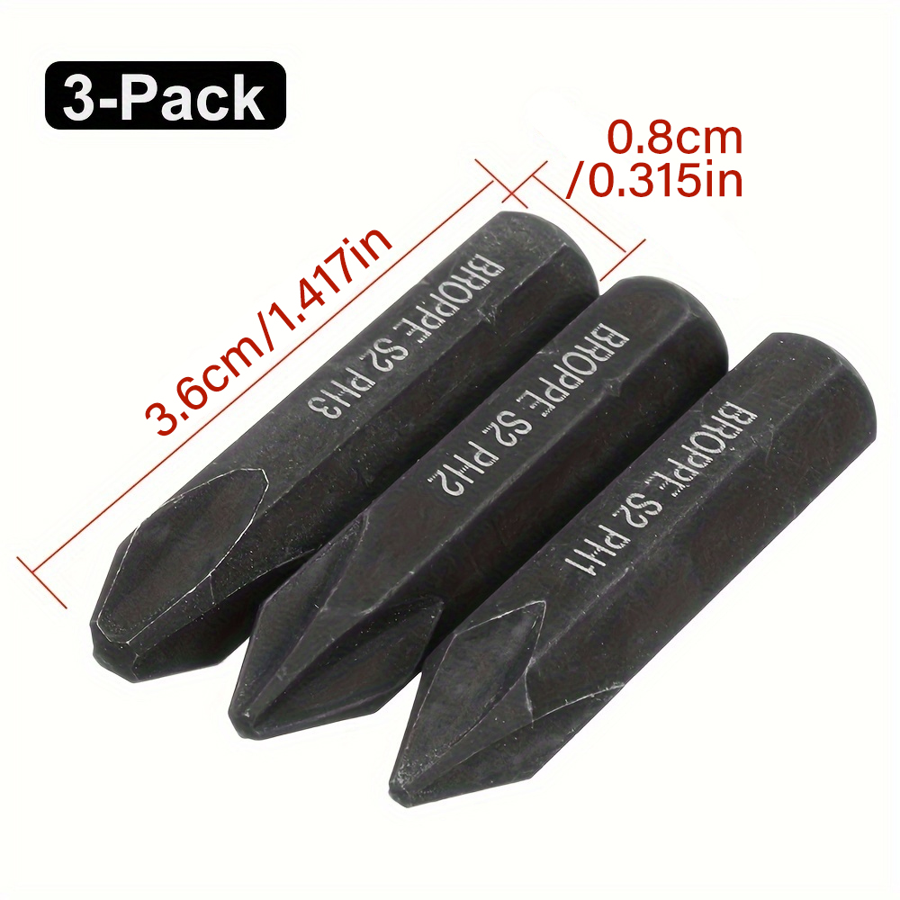 Cross Bit Screwdriver 3Pcs Magnetic Cross Screwdriver Bit 8mm Set Heavy ... – Vicedeal