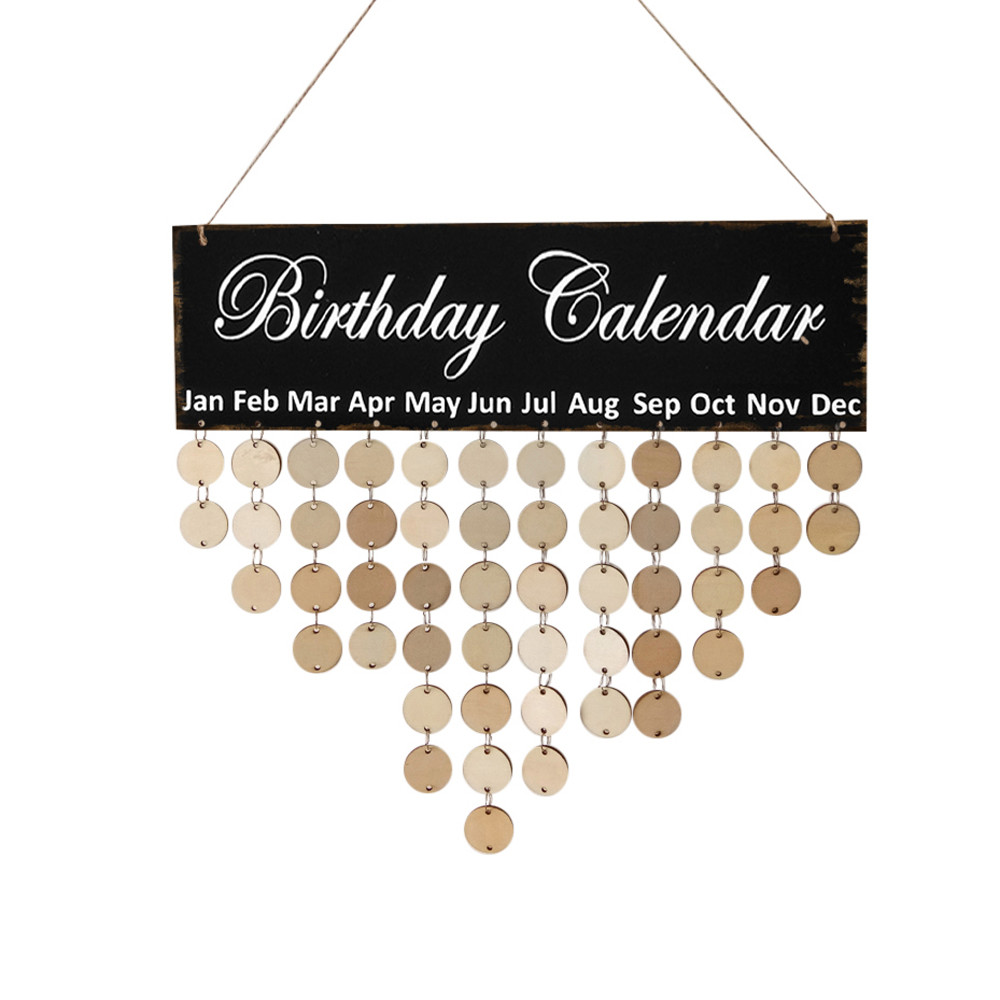 Adventskalender födelsedag trä speciell dag påminnelsestavla hemhängande dekor prydnad år dekoration verjaardags kalender 4: F