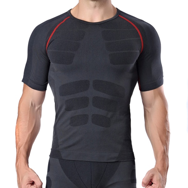 Men Summer Quick-dry Tight Breathable Sports Shirt with Short Sleeve Round Neck MC889