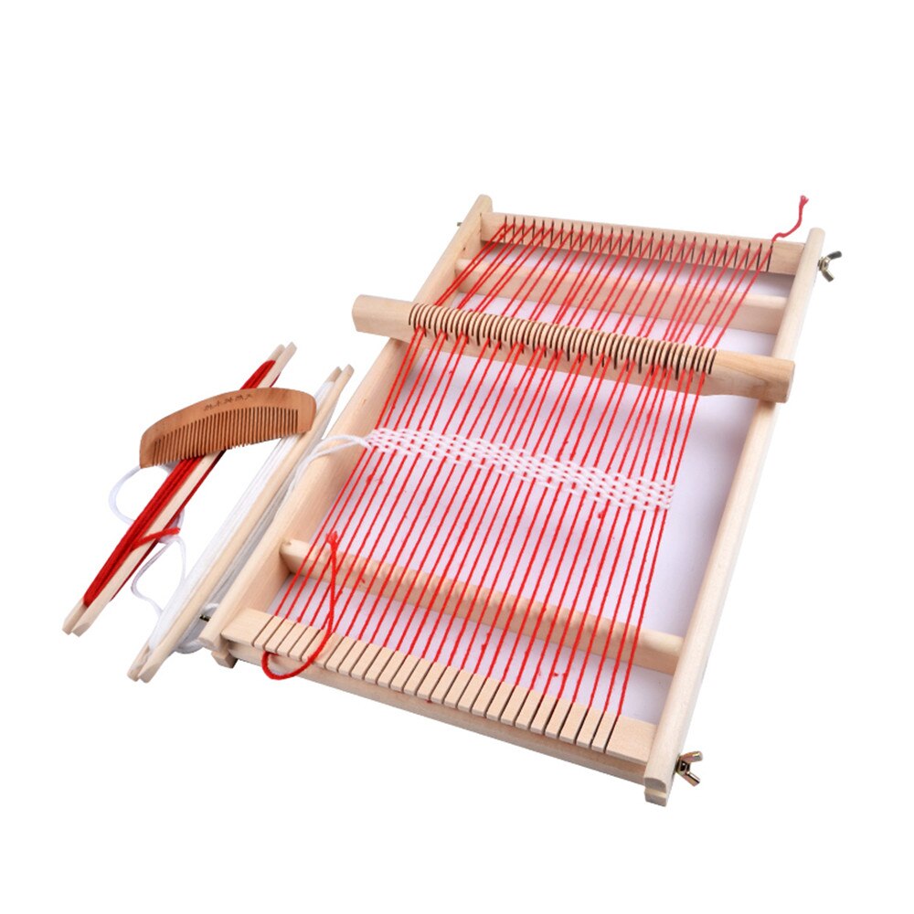 Weaving Loom Kit Girls Hand Woven DIY Suit Wooden Multifunctional Loom Handmade Woven Self Home Wall Decorations Children: Default Title