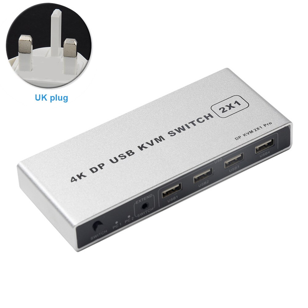 Dual Port Usb Controller 4K 60Hz Stabiele 1 Out Vga Displayport Kvm-switch Verbinding Computer Monitor Plug En spelen