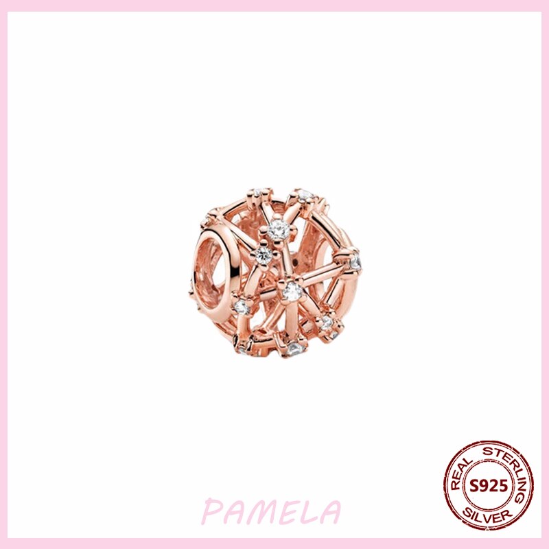 Pamela 925 Sterling silber durchbrochene runde Reize-perlen zum selbermachen für originelle anhänger-armbänder und schmuck für damen: Ybt 125