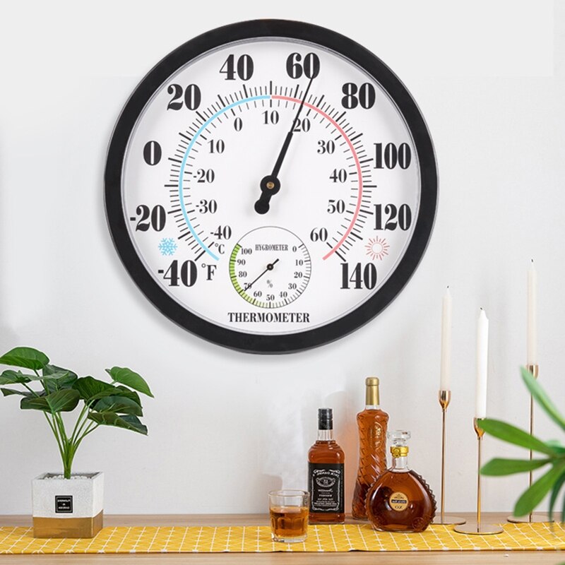 Household Humidity Temperature Meter Gauge Wall Mounted Thermometer Hygrometer Indoor Outdoor for Laboratory Warehouse