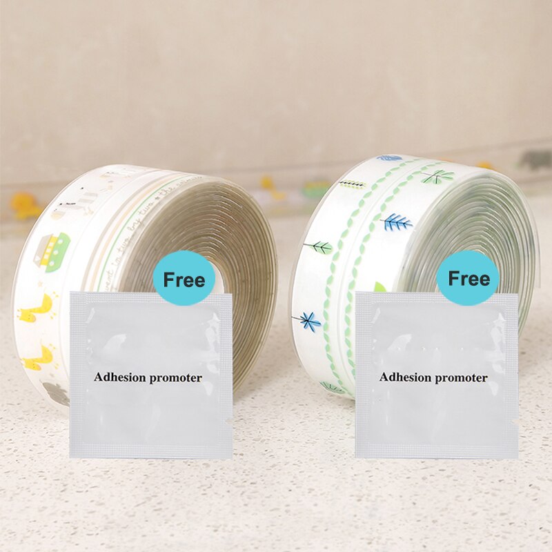 Multi Druck transparent 3,2 mx38mm Pvc Abdichtung Streifen Band Fenster Schlecht Küche Wasserdicht selbst-Klebstoff Naht Wc Ecke