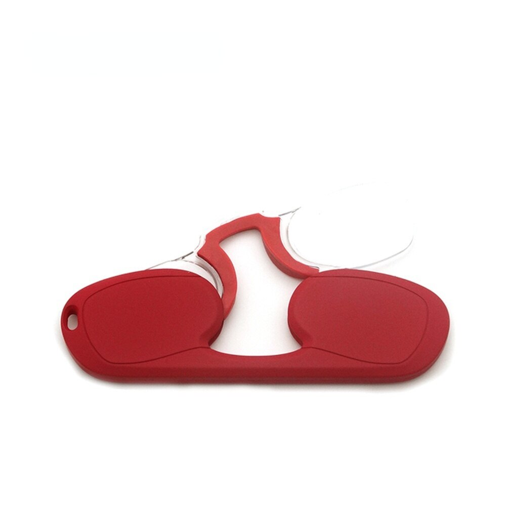 Mini gafas de lectura con Clip para hombre y mujer, anteojos recetados, sin patillas, Pince-nez1.0 + 1,5 + 2,0 + 2,5 + 3,0 + 3,5: Rojo / +250