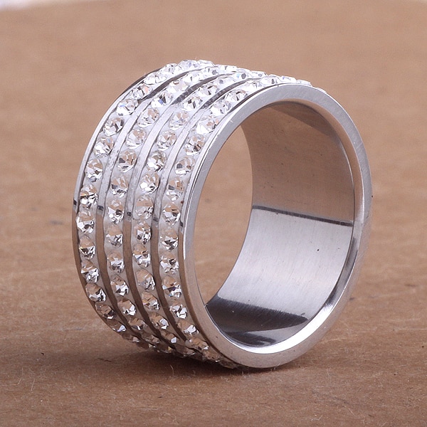 Crystal rings for women men wedding ring stainless steel jewelry