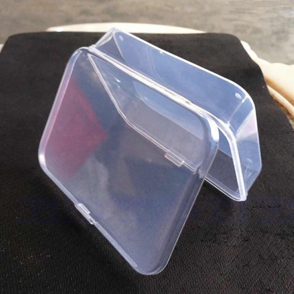 2x Plastic Clear Transparent With Lid Storage Box Collection Container Case