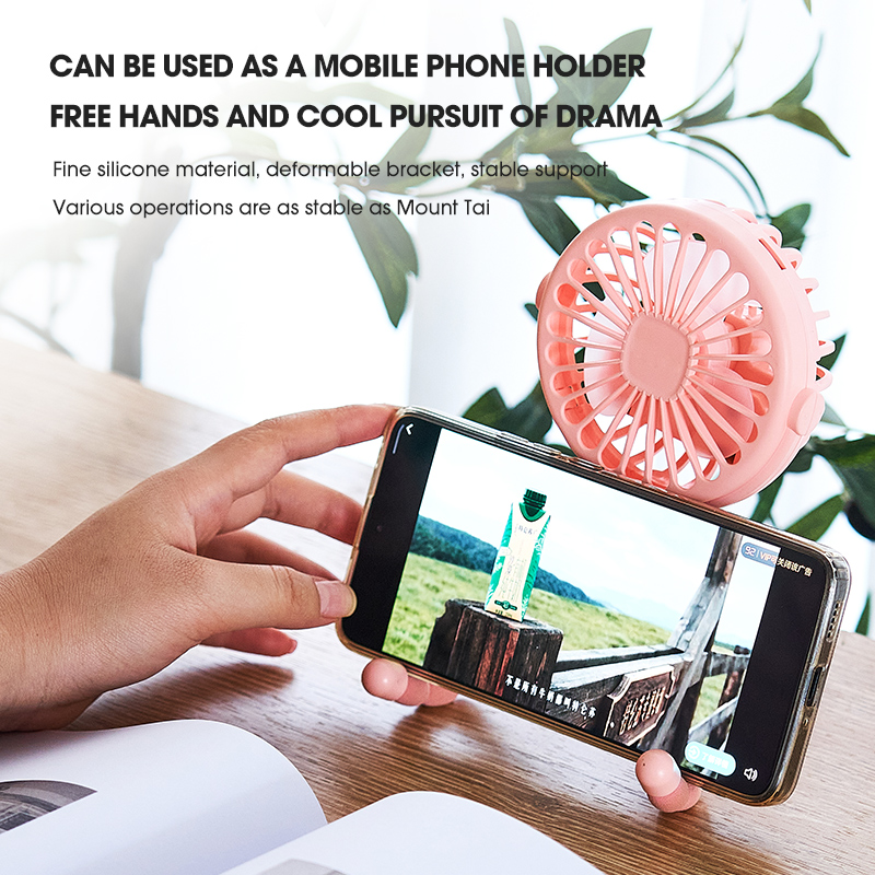 Portable usb desktop folding fan, handheld fan for strollers outdoors, summer silent mode, small multifunctional octopus mini fan