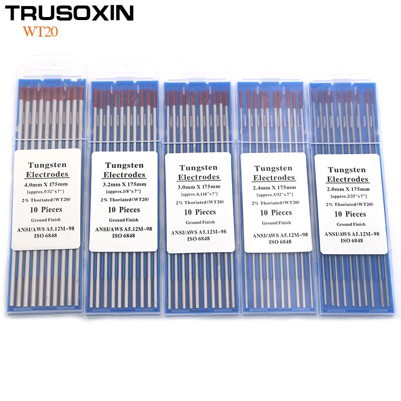 10pcs Red Color Code 175MM Thorium Tungsten Electrode Head Tungsten Needle/Rod for the TIG Welding Machine with TIG Function