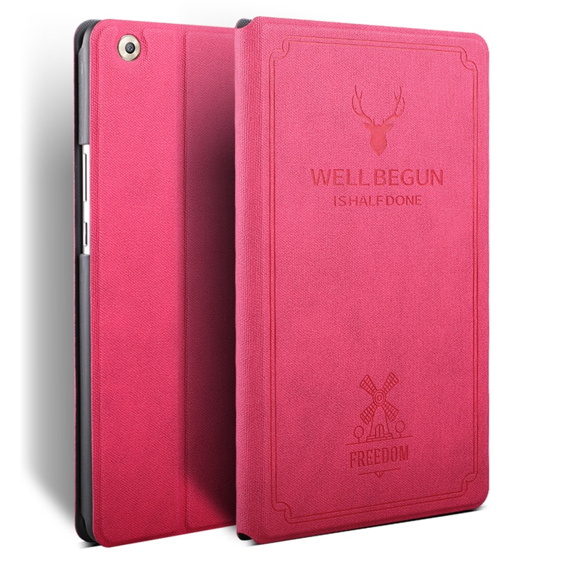 PU Leather Case For Huawei MediaPad M5 lite 8 JDN2-W09/AL00 8.0 inch Stand Cover for Huawei Honor Pad 5 8 tablet Case+film+pen: rose
