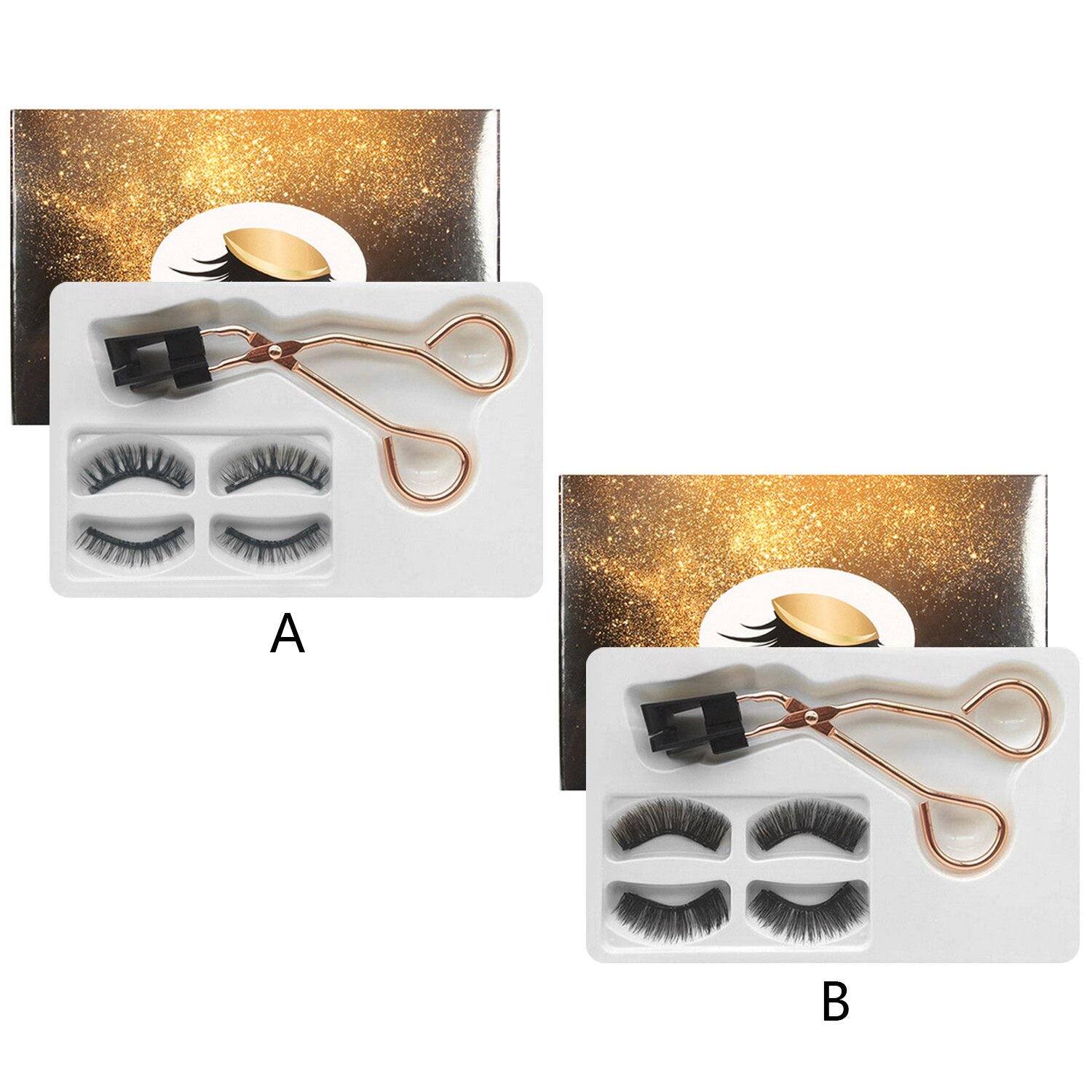 Magnetische Wimpers Kit 2 Pairs Lijm-Gratis Herbruikbare 3D Magnetische Valse Wimpers Met Wimpers Applicator Tool Clip Voor Charmante ogen