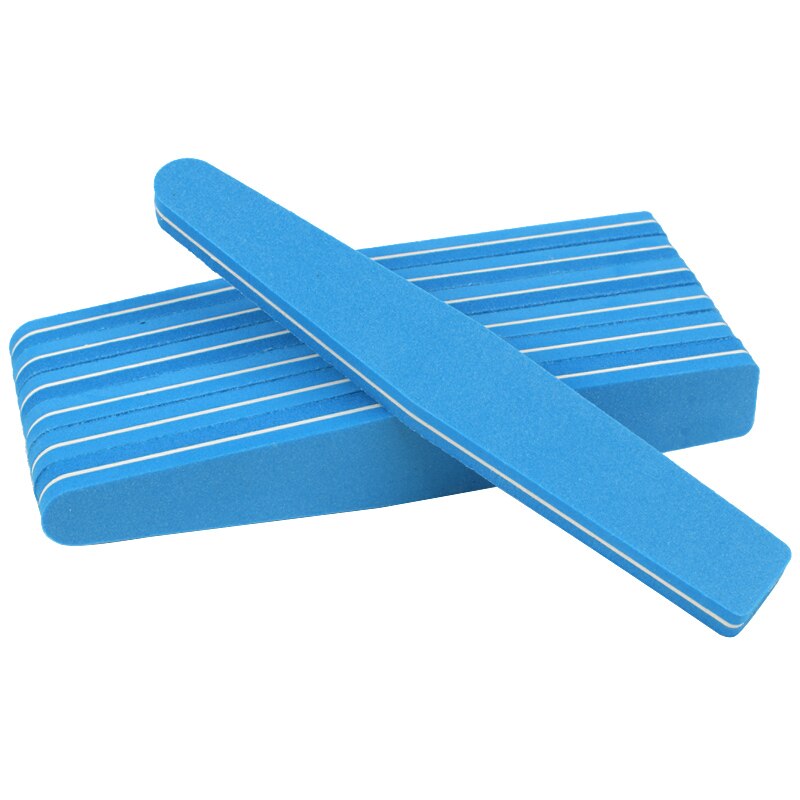 Limas de uñas 100/180 esponja de colores, bloque pulidor lavable, lima de uñas con forma de diamante, suministros de salón de uñas de doble cara, 50 unids/lote: Azul