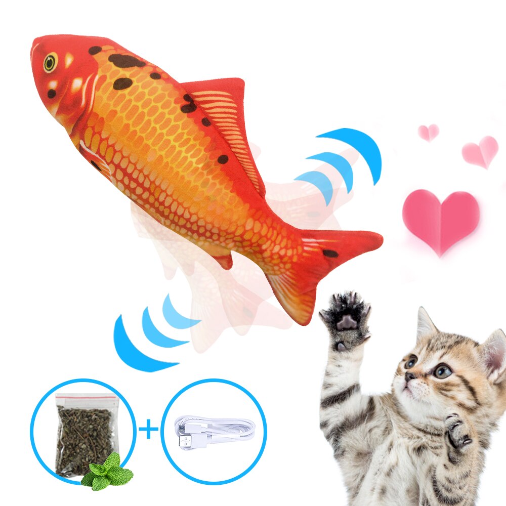 Elektronisch kattenspeelgoed, elektrisch usb-oplaadsimulatie, visspeelgoed voor honden, katten, kauwen, spelen, bijtbenodigdheden, dropshipping: Rode koi elec