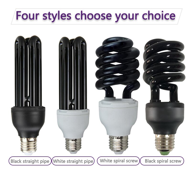 Ampoule fluorescente UV, modèle, 220V, E27, 40W, spirale, économie de lumière noire, lampe violette