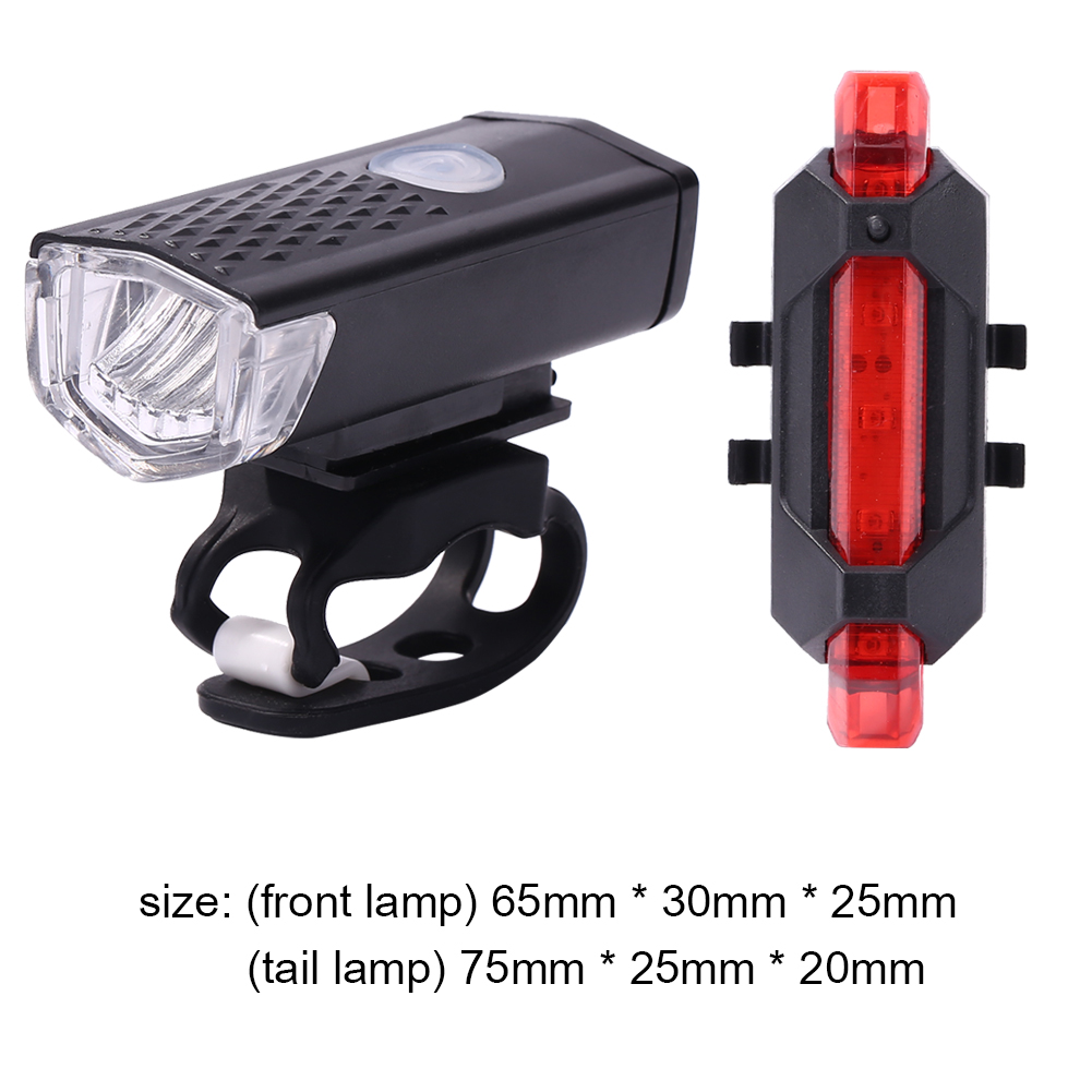 Fiets Light Led Usb Oplaadbare Fiets Koplamp Set Waterdichte Mtb Bike Front Achterlichten Lamp Night Veiligheidswaarschuwing Zaklamp: Type B