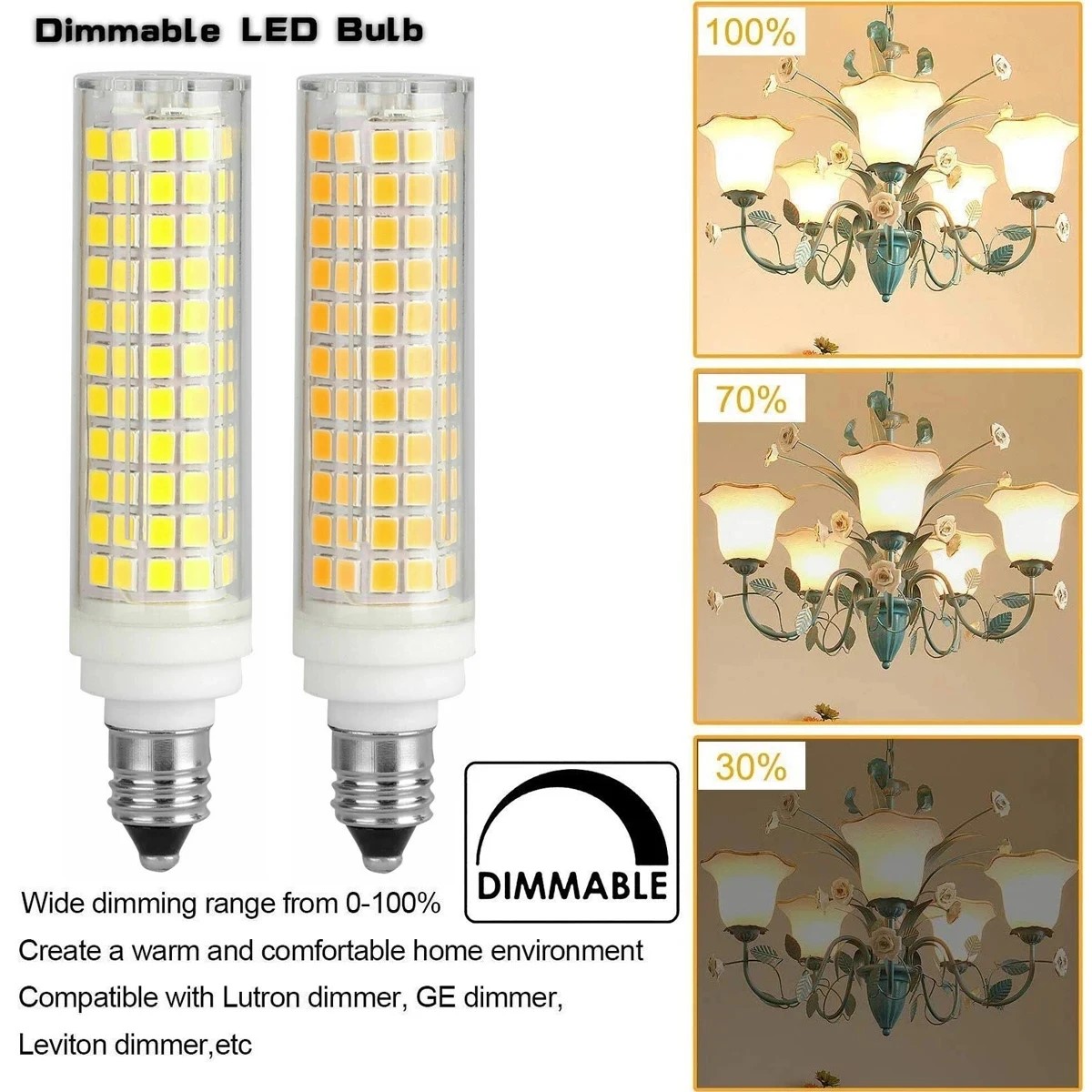 Dimbare 15 W E14 E12 E11 BA15D G9 LED Maïs Kristallen Kroonluchter LED Lamp LED Keramische Lamp 136 LEDs 110 V 220 V