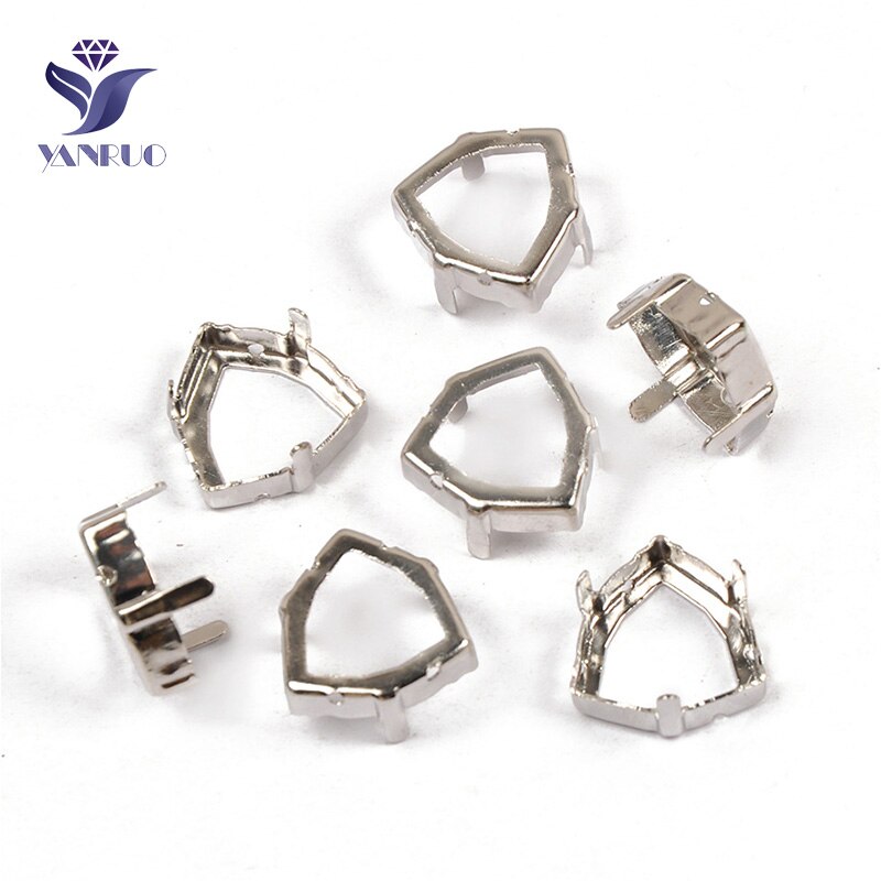YANRUO 4706 Trilliant Klauw Instellingen Metalen Goud En Zilver Strass Ambachten Stenen Kristallen Steentjes Voor Decoratie: Silver Claw / 17mm 20Pcs