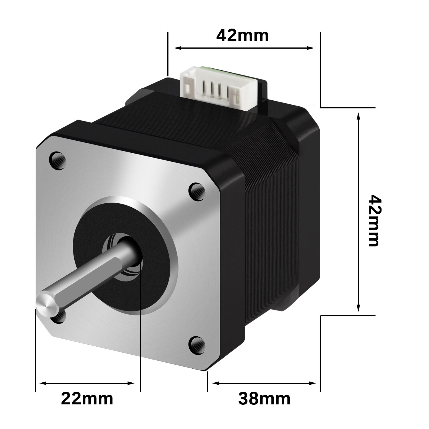 SIMAX3D Nema 17 Stepper Motor 42N.cm (60oz.in) High Torque 1.5A (17HS4401) 1.8 Degree 38MM 4-Lead with 1m Cable and Connector